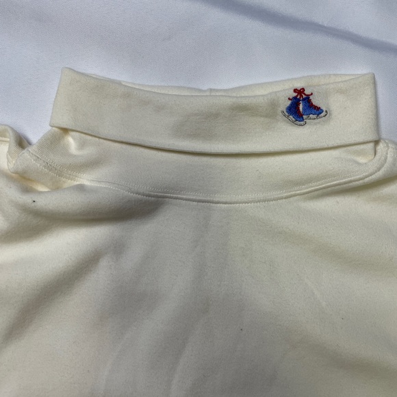 Cream Holiday Editions Ice Skates Mockneck Shirt Size XXL - Picture 4 of 8